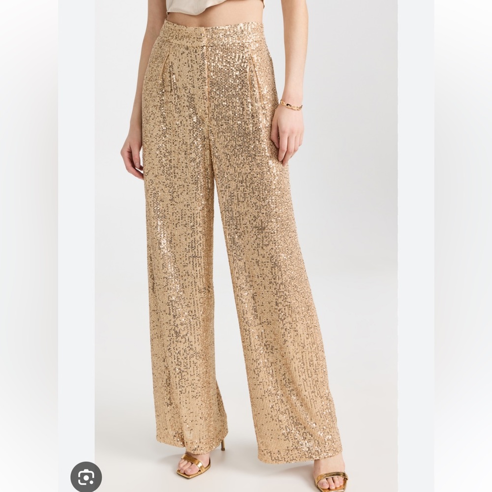Gold Sequin Wide Leg Pants